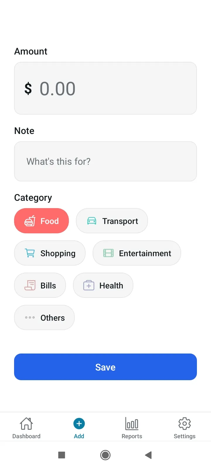 Personal Expense Tracker screenshot