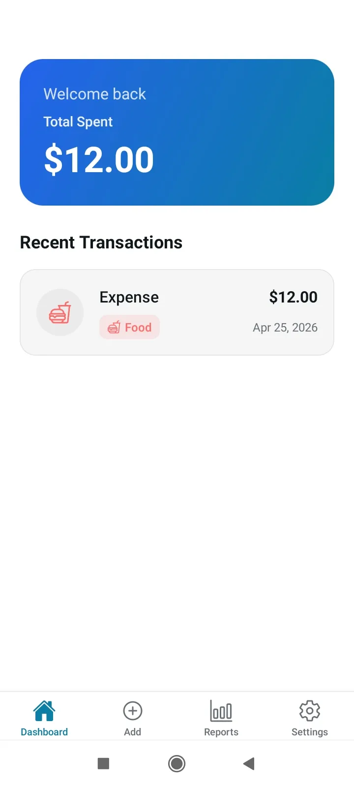 Personal Expense Tracker screenshot