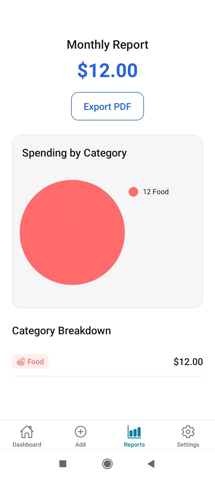 Personal Expense Tracker screenshot